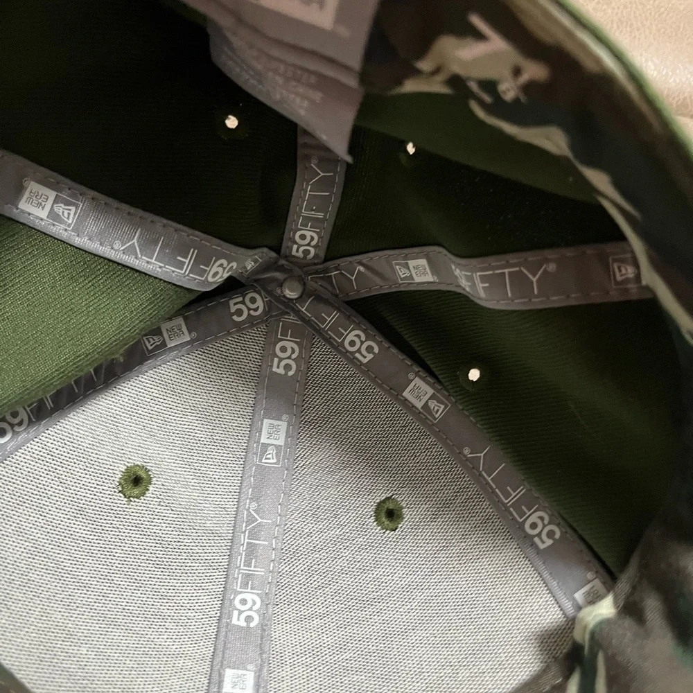 Los Angeles dodgers Green Camouflage men hat New ear authentic 7 1/8 59 fifty - Picture 6 of 7